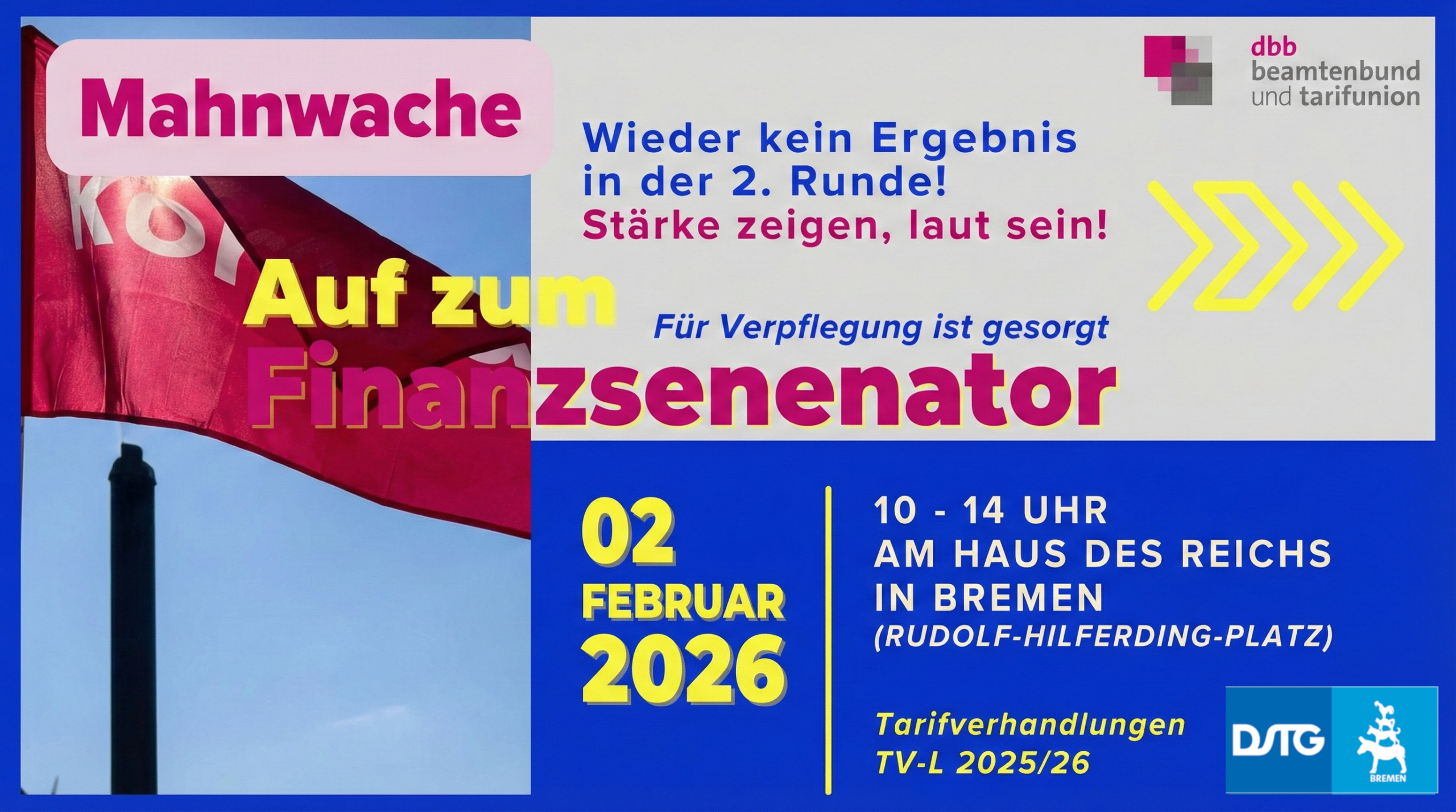 Mahnwache und aktive Mittagspause am 2. Februar 2026