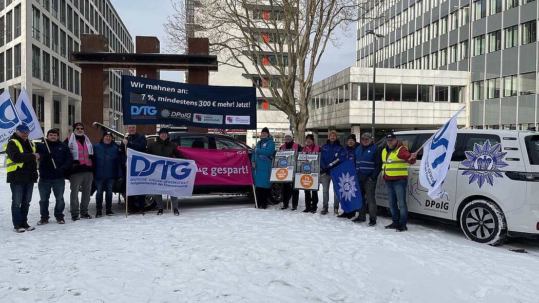 Starkes Zeichen bei bis zu -6 Grad: DSTG und dbb bremen trotzen dem Frost